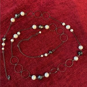 Vintage Candie’s Long Dark Silver Chain Necklace